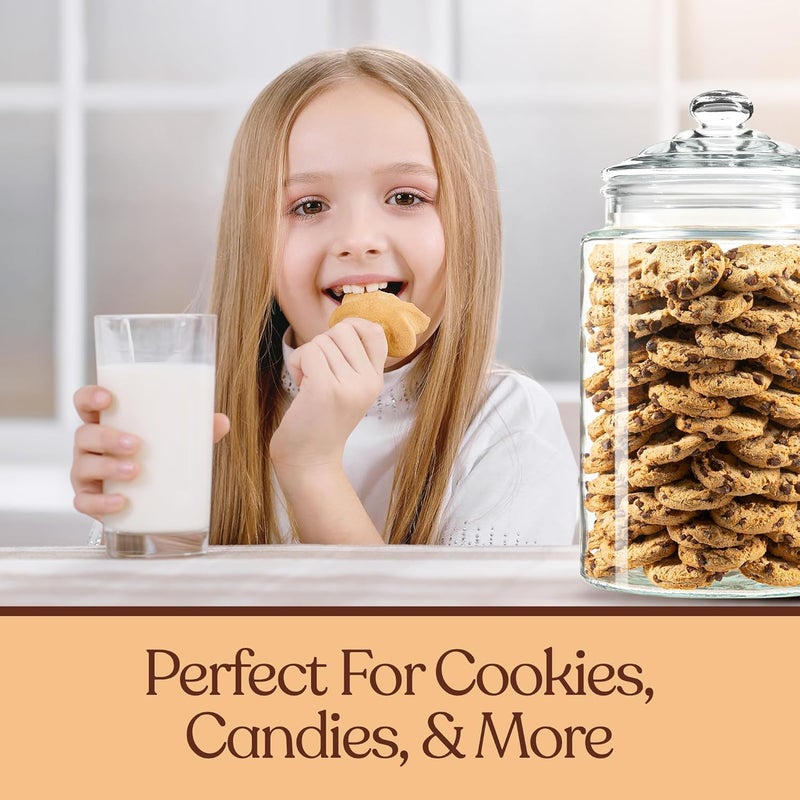 kitchentoolz 1.5 Gallon Glass Cookie Jar - Tall Food Storage Container with Airtight Lid - Large Kitchen Canister for Sugar, Flour, Dog Treat, Candy, Biscotti & Apothecary - Pack of 1 - Image 4